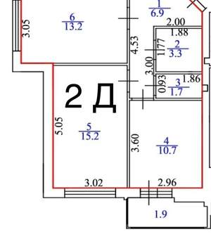 2-к квартира, вторичка, 55м2, 7/19 этаж