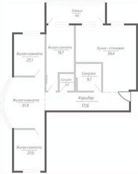 4-к квартира, строящийся дом, 179м2, 8/15 этаж
