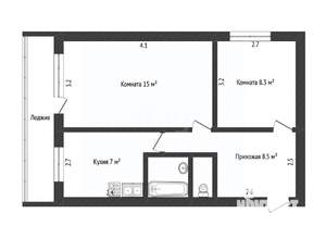 2-к квартира, вторичка, 45м2, 14/14 этаж