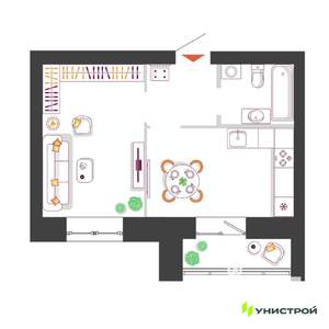 1-к квартира, вторичка, 35м2, 5/11 этаж