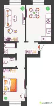 2-к квартира, вторичка, 61м2, 10/11 этаж