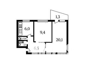 2-к квартира, вторичка, 47м2, 2/5 этаж