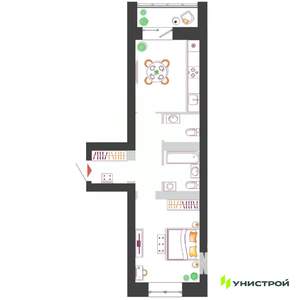 1-к квартира, вторичка, 42м2, 4/11 этаж