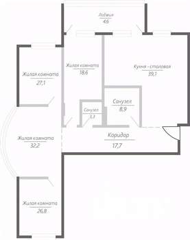 4-к квартира, строящийся дом, 178м2, 5/15 этаж