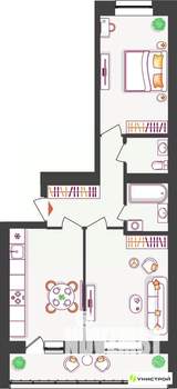 2-к квартира, вторичка, 55м2, 7/11 этаж