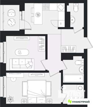 2-к квартира, вторичка, 51м2, 7/16 этаж