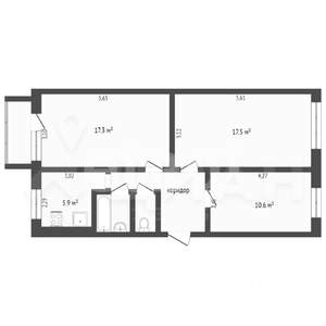 3-к квартира, вторичка, 65м2, 5/5 этаж