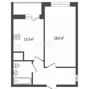 1-к квартира, вторичка, 40м2, 7/27 этаж