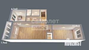 2-к квартира, вторичка, 45м2, 3/5 этаж