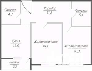 2-к квартира, строящийся дом, 75м2, 4/15 этаж