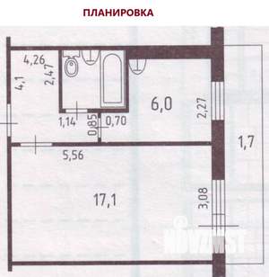 1-к квартира, вторичка, 32м2, 5/5 этаж