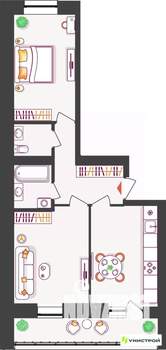 2-к квартира, вторичка, 55м2, 8/11 этаж