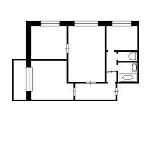 3-к квартира, вторичка, 48м2, 1/9 этаж