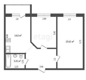 2-к квартира, вторичка, 49м2, 1/5 этаж
