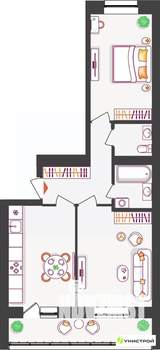 2-к квартира, вторичка, 55м2, 9/11 этаж