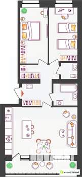 2-к квартира, вторичка, 69м2, 6/11 этаж