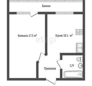 1-к квартира, вторичка, 35м2, 3/14 этаж