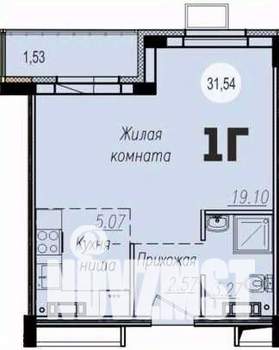 1-к квартира, строящийся дом, 32м2, 10/15 этаж