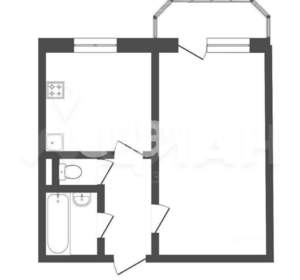 1-к квартира, вторичка, 34м2, 1/9 этаж