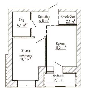 1-к квартира, вторичка, 35м2, 2/9 этаж