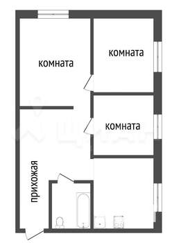 3-к квартира, вторичка, 52м2, 4/6 этаж