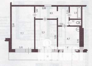 2-к квартира, вторичка, 49м2, 5/9 этаж