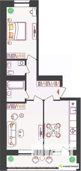 2-к квартира, вторичка, 55м2, 7/11 этаж