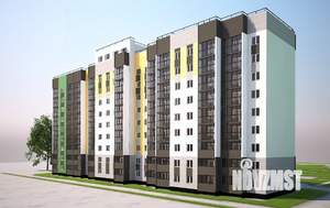 1-к квартира, строящийся дом, 54м2, 2/7 этаж
