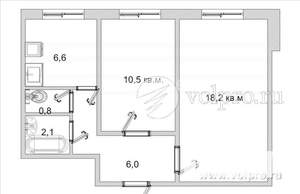 2-к квартира, вторичка, 44м2, 7/9 этаж