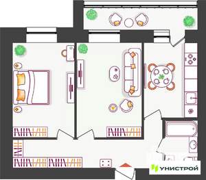 2-к квартира, вторичка, 54м2, 1/11 этаж