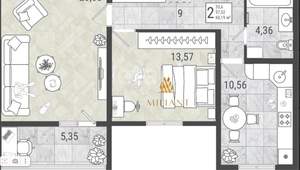 2-к квартира, вторичка, 53м2, 5/9 этаж