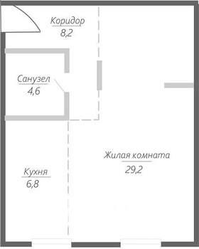 1-к квартира, строящийся дом, 49м2, 2/15 этаж