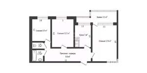 3-к квартира, вторичка, 60м2, 5/16 этаж