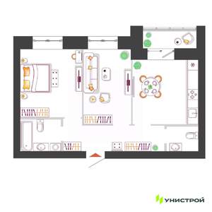 2-к квартира, вторичка, 56м2, 2/11 этаж