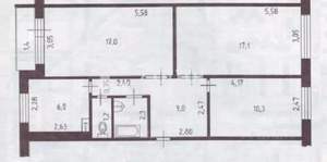 3-к квартира, вторичка, 64м2, 5/5 этаж