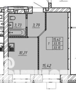 1-к квартира, вторичка, 33м2, 4/10 этаж