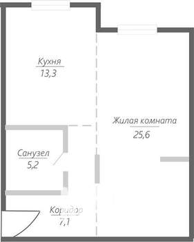 1-к квартира, строящийся дом, 51м2, 2/15 этаж