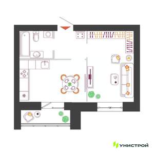 1-к квартира, вторичка, 36м2, 7/11 этаж