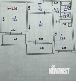 2-к квартира, вторичка, 72м2, 7/9 этаж
