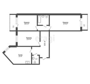 3-к квартира, вторичка, 75м2, 3/14 этаж