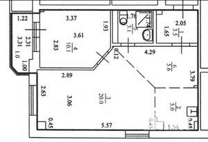 2-к квартира, вторичка, 47м2, 1/12 этаж