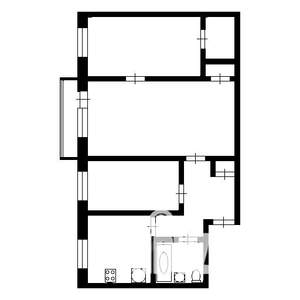 3-к квартира, вторичка, 56м2, 1/5 этаж