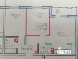 2-к квартира, сданный дом, 58м2, 2/9 этаж