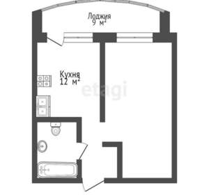 1-к квартира, вторичка, 44м2, 9/18 этаж