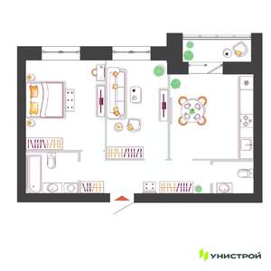 2-к квартира, вторичка, 57м2, 6/11 этаж