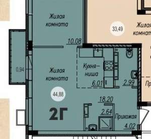 2-к квартира, вторичка, 44м2, 4/16 этаж