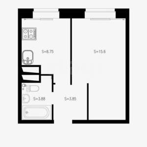 1-к квартира, вторичка, 34м2, 5/9 этаж