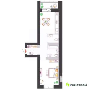 1-к квартира, вторичка, 42м2, 6/11 этаж