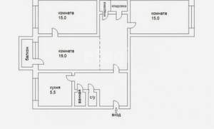 3-к квартира, вторичка, 58м2, 3/9 этаж