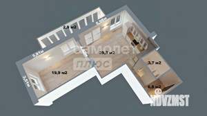 1-к квартира, вторичка, 60м2, 6/24 этаж
